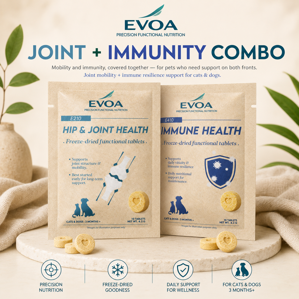EVOA Joint + Immunity Combo - Mobility & Immunity Support for Cats & Dogs